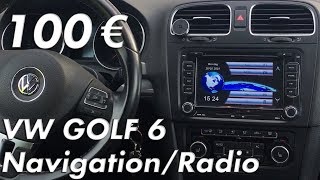 100€ RADIO/NAVIGATION für VW GOLF 6 VI ! Einbau und Test