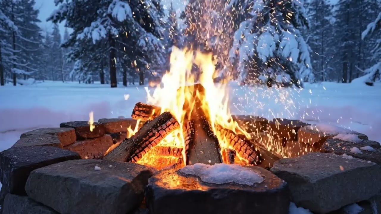 Outdoor Fireplace Ambience 🔥 Calm Fire Sounds for Sleep & Meditation
