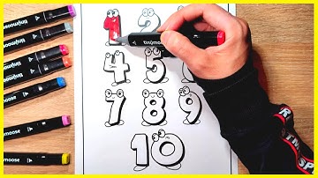 Learn and Color Numbers from 1 - 10 Coloring Book | Learn the colors and numbers for kids