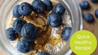 Blueberry Maple Overnight Oats, Quick Healthy Recipe, The Healthy Grocery Girl® Show