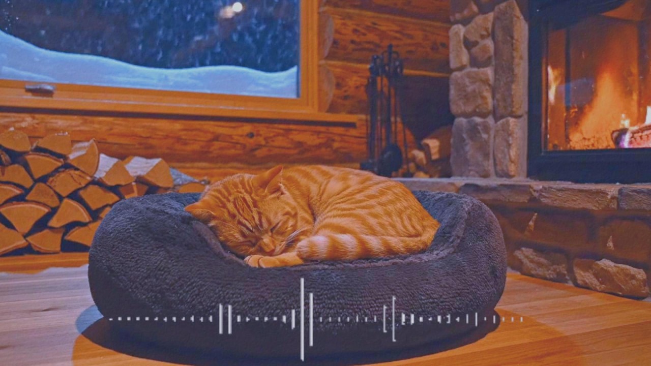 🐱 If You Can’t Sleep Tonight, Watch This Orange Cat by Fireplace 🔥 Works Fast