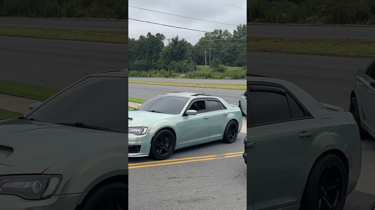 TWIN HELLCAT CHRYSLER 300s PULL UP TO CAR MEET Hellcat Srt Car Shorts