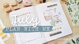 🛶 July 2023 | Plan with me | Bullet Journal Setup - Canoe and teepee 🏕️