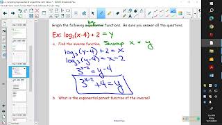 3-2, Exponential & Logarithmic Graphs with Tables