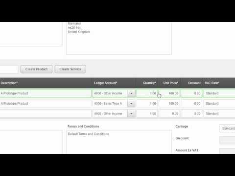 Create a Sales Invoice | Sage One Accounts Extra