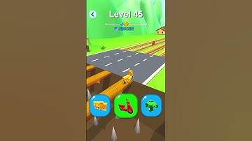 Shape-Shifting 🚙 🚁🛵 Race | Gameplay Level - 45 | Hyper Casual Mobile📱 App | Android,iOS - NEW UPDATE