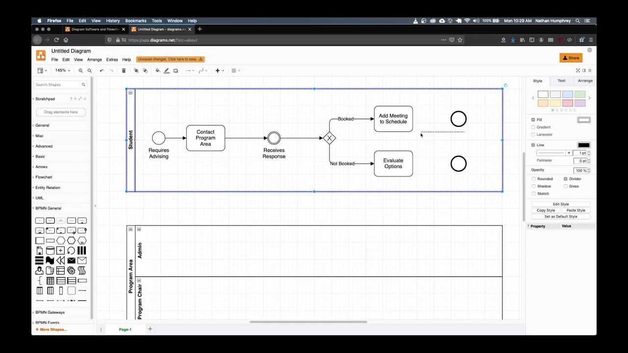 Update BPMN Tutorial - Diagrams.net BPMN Example