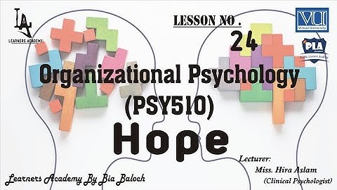 Organizational Psychology (PSY510) VU Urdu/Hindi | Lecture No.24 | PLA By Bia Baloch