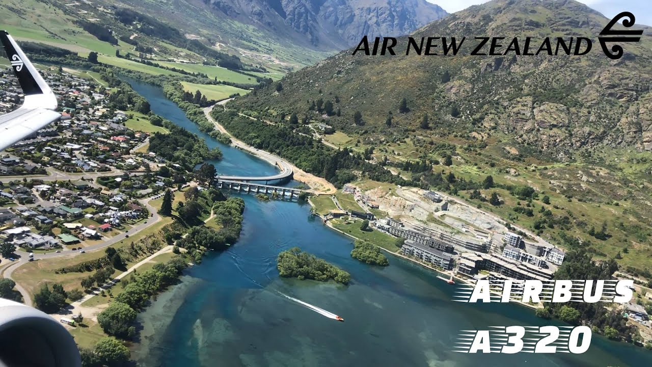 Gorgeous Takeoff from Queenstown, NZ (ZQN) - Air New Zealand A320 - YouTube