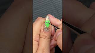 Alien Nail Art Easy Nail Design Green Nails Glow In The Dark Nailsdiy Nails