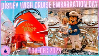 Disney Cruise Line Wish Ship Embarkation Day 1 Vlog Christmas 2023 Mickey Mouse Frozen Dining WDW ❄️