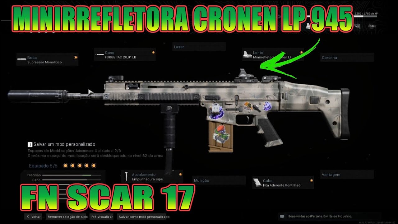 LENTE MINI REFLETORA CRONEN LP 945 Call of duty warzone DETONADO FN ...