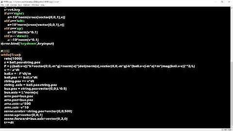 用VPython模擬假想力