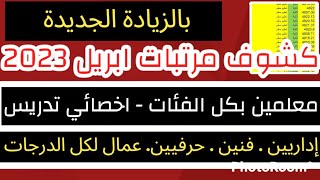 كشوف مرتبات ابريل 2023 بالزيادة الجديدة فى المرتبات للموظفين. زيادة المرتبات 2023