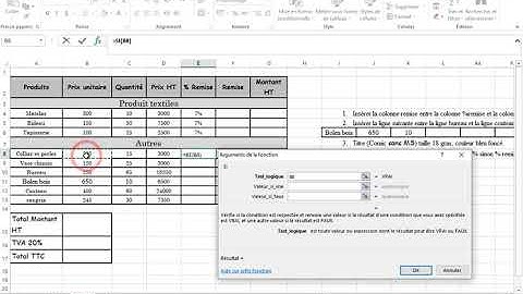 EXCEL La Fonction SI + calcule remise