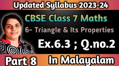 Exercise 6.3 Q.no.2 New Syllabus 2023-24 CBSE Class 7 Maths Chapter 6 In Malayalam