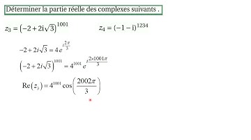 Exercice où on doit déterminer la partie réelle d