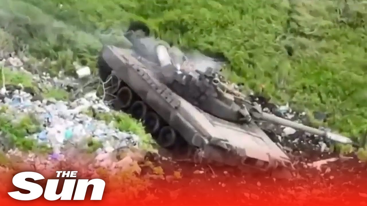 Ukrainian forces blow up Russian tank with longranged missiles YouTube