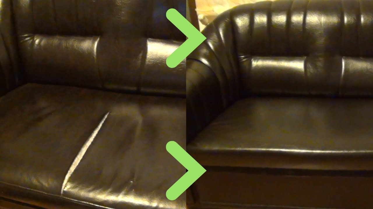 DIY reupholstery of a fake leather living room couch 