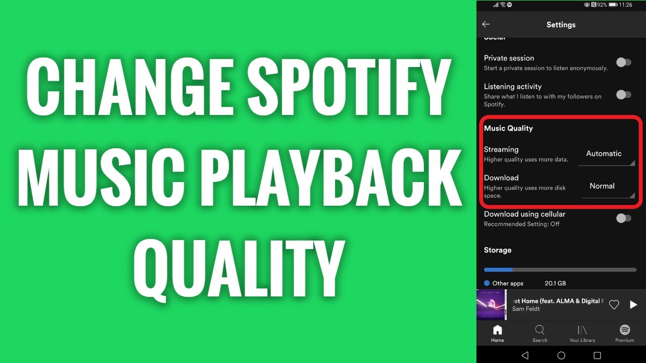 How To Change Spotify Music Playback Quality - YouTube