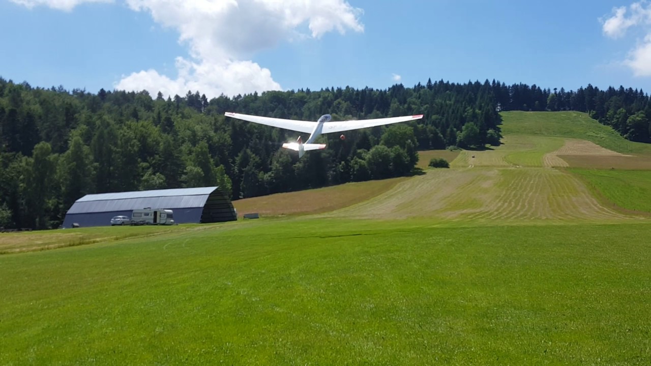 Start szybowca Bocian za wyciągarka - Aeroklub Weremień Bieszczady