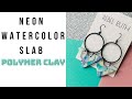 Polymer Clay Watercolor Technique - Neon Spring and Summer Earrings Tutorial