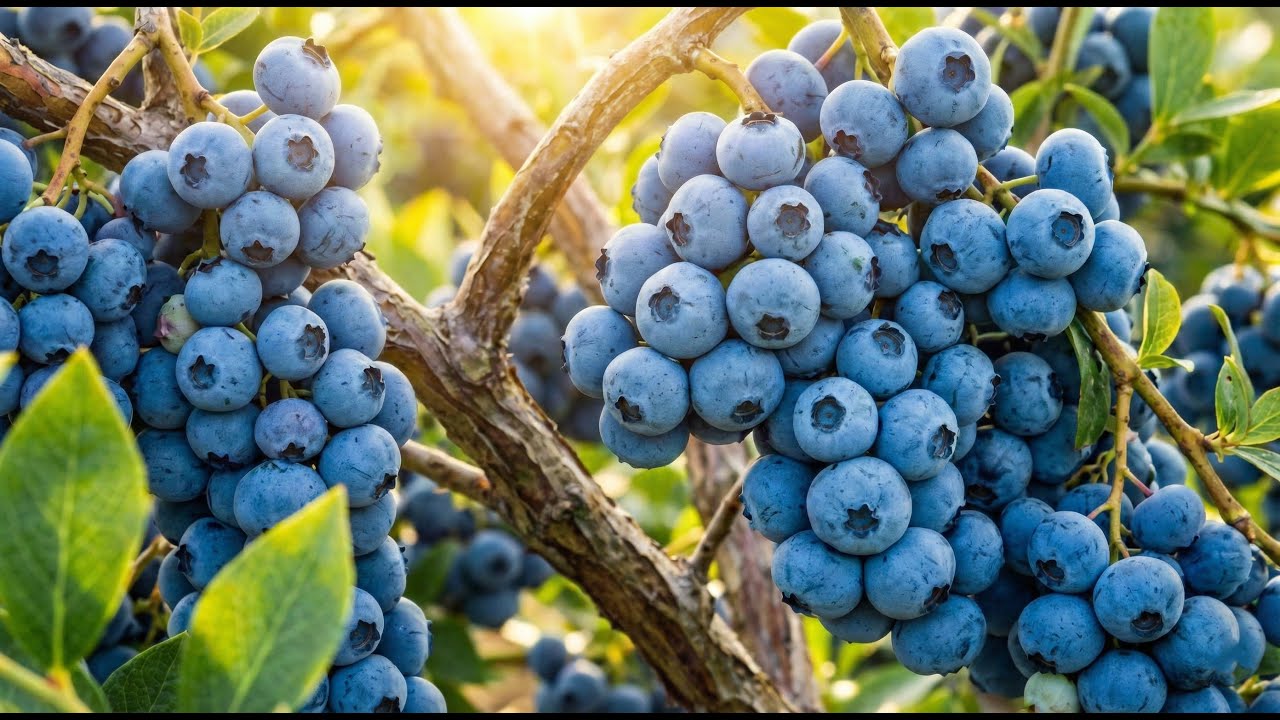 HOW GIANT BLUEBERRIES Are Grown  | Bud to Blue Harvest — ASMR Timelapse