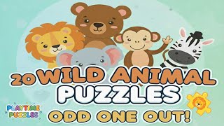 20 Wild Animal Puzzles! Find the Odd One Out for Kids | Brain Games & Learning Video screenshot 5