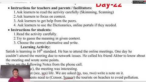 Bridge Course English Day 22 LO Statement 11 Activity 1