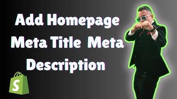 How to add Homepage Meta Title  & Meta Description in Shopify 2025