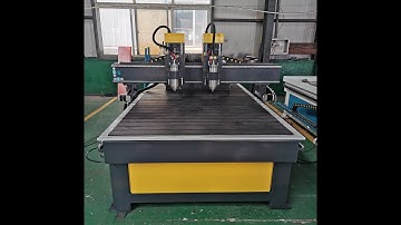 Double head air cooled spindle wood cnc router machine