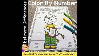 3rd Grade Go Math 1 8 Estimate Differences Color By Number