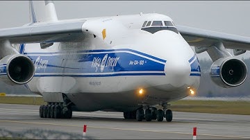 AN-124 "Ruslan" the size of a five-story building took off as a feather. Incredible power.