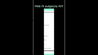 Fmg 19 Subjects Pyt In A Single Pdf