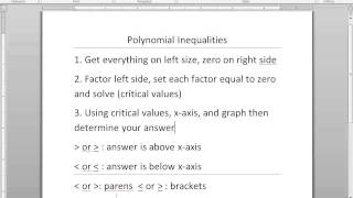 Technology in College Algebra - Polynomial Inequalities - TI-84 Plus