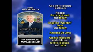 Emmanuel Neville Cenac ~ Long Obituary