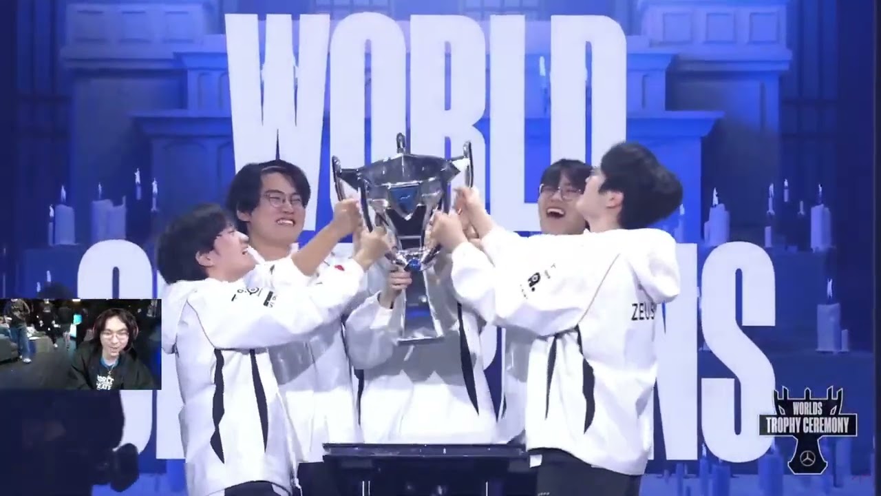 Tenz reacts to T1 lifting League of Legends World Champions Trophy