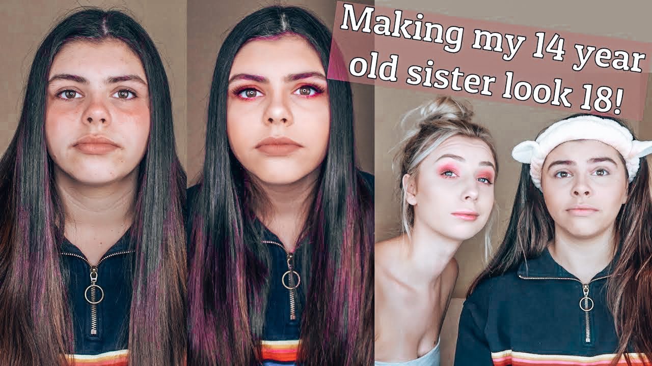 Doing my 14 year old sisters makeup. Making her look 18. YouTube