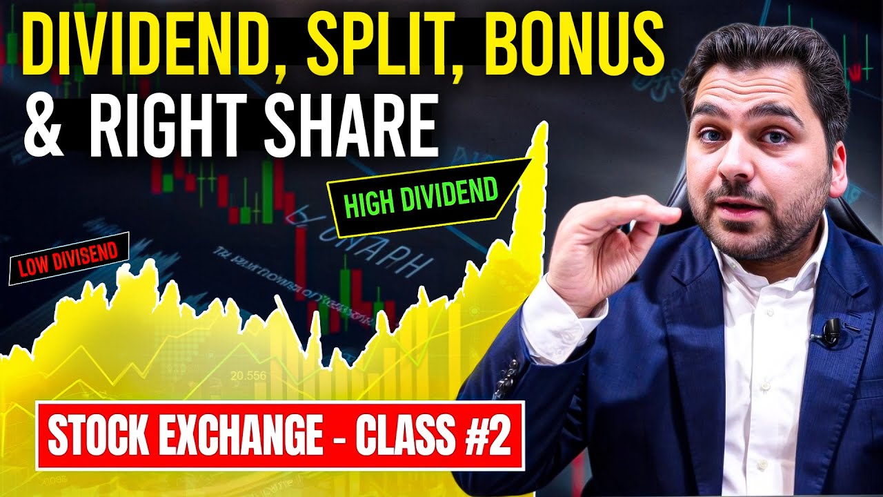 PSX Complete Course | Stock Exchange Course | Dividend, Split, Bonus and Right Share | Class 2