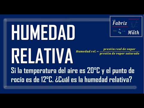 Humedad Relativa, Ejercicios (Cálculo de la humedad relativa y del punto de rocío) - YouTube