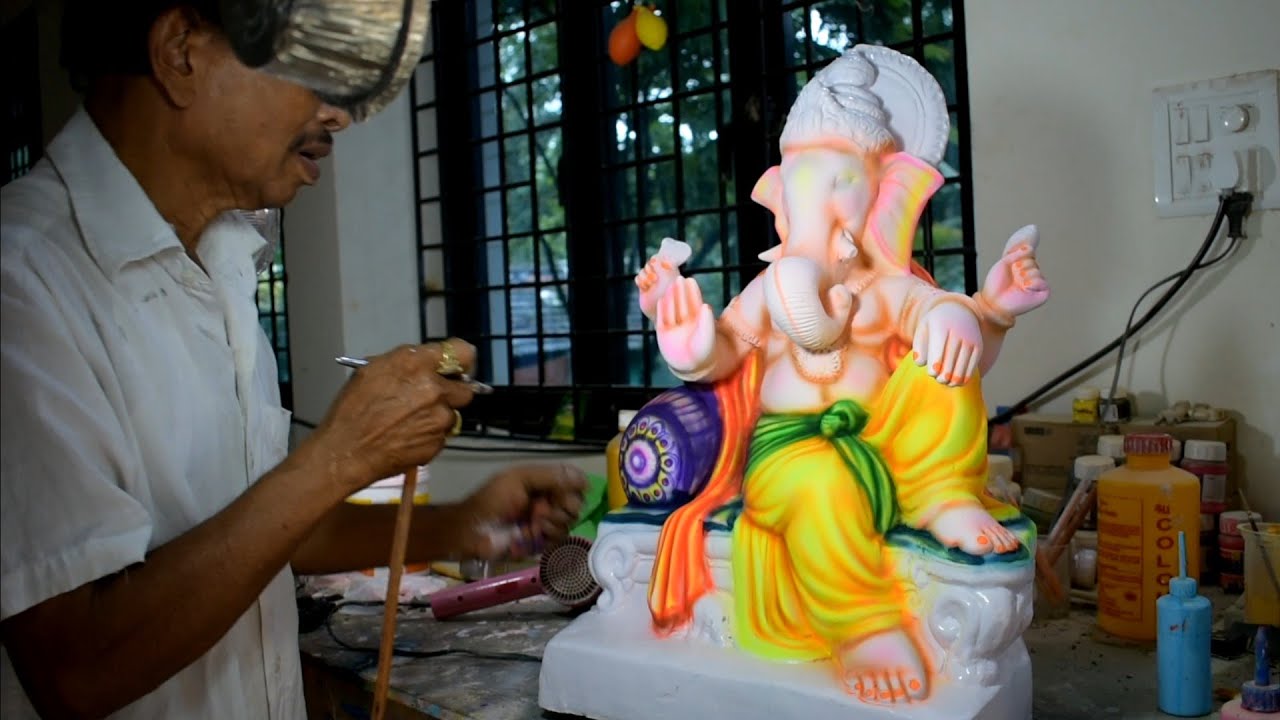 Best Ganesh idol Painting | Murti Making in Goa | Time lapes