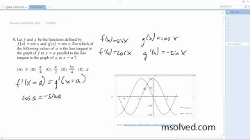 Let f and g be the functions defined by f(x) = sin x and g(x) = cos x.