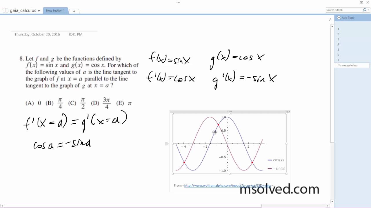 Let F And G Be The Functions Defined By F X Sin X And G X