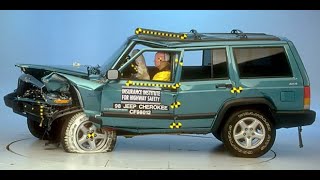 1998 Jeep Cherokee 40-mph Frontal Off-Set Crash Test - 4.0 Inline Six Engine
