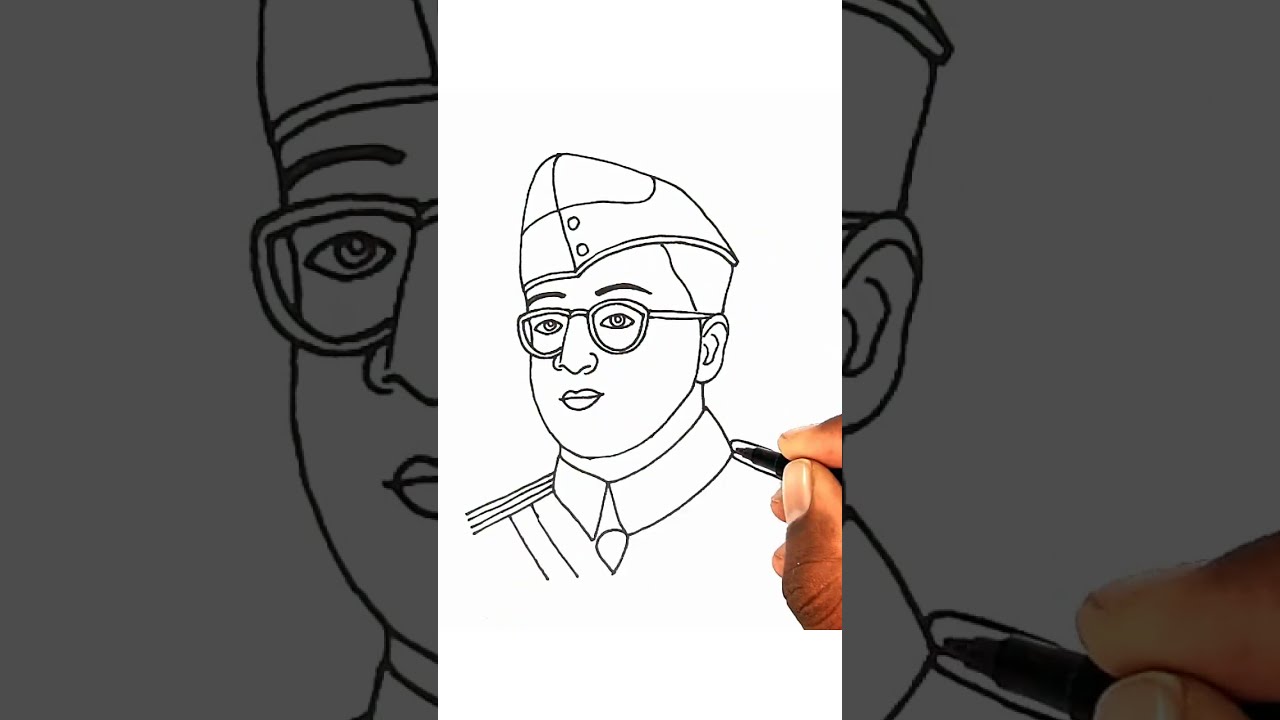 Netaji Subhas Chandra bose drawing - 