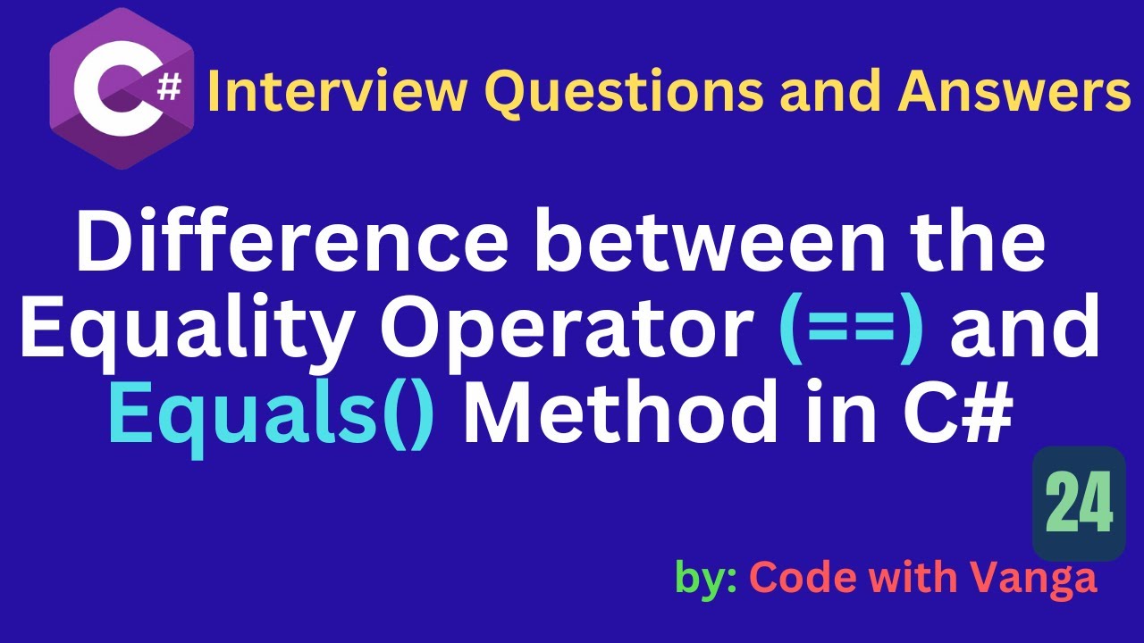Difference between the Equality operator (==) and Equals() Method in C# ...