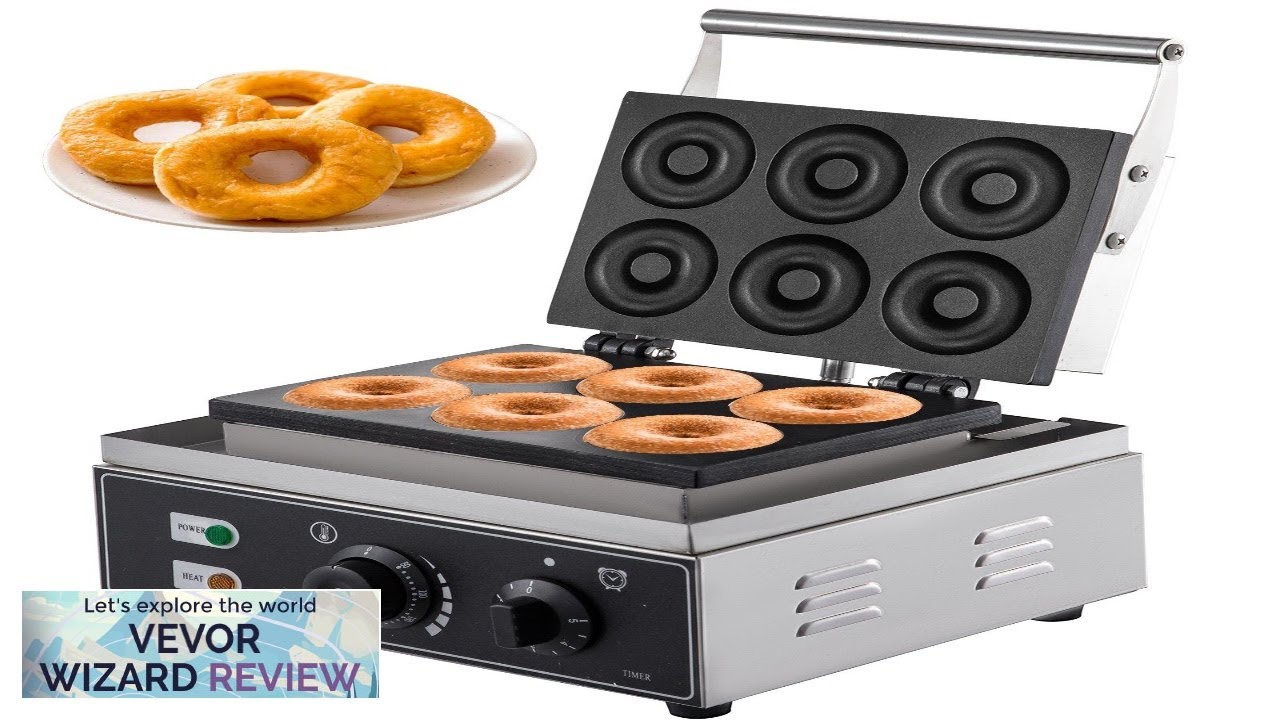 VEVOR 110V Commercial Waffle Donut Machine 6 Holes Double-Sided Heating 50-300℃ Electric Review