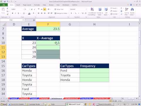 Excel 2010 Statistics