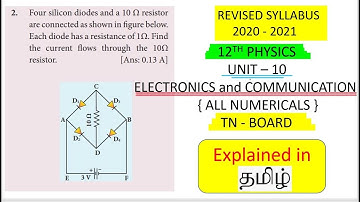 12 TH || PHYSICS  | UNIT   10  |  ELECTRONICS AND COMMUNICATION |  ALL NUMERICALS  |   TN - BOARD