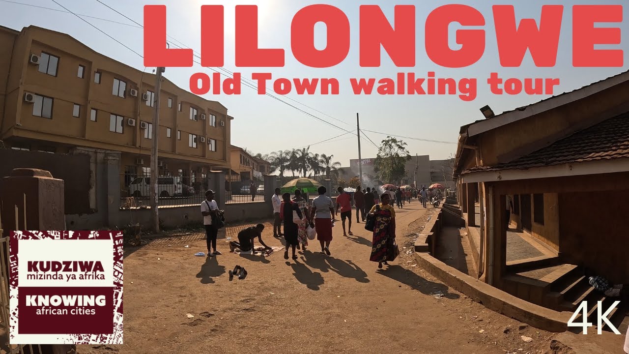 Walking in Lilongwe from Tsoka Market Pedestrian Bridge to Post Office